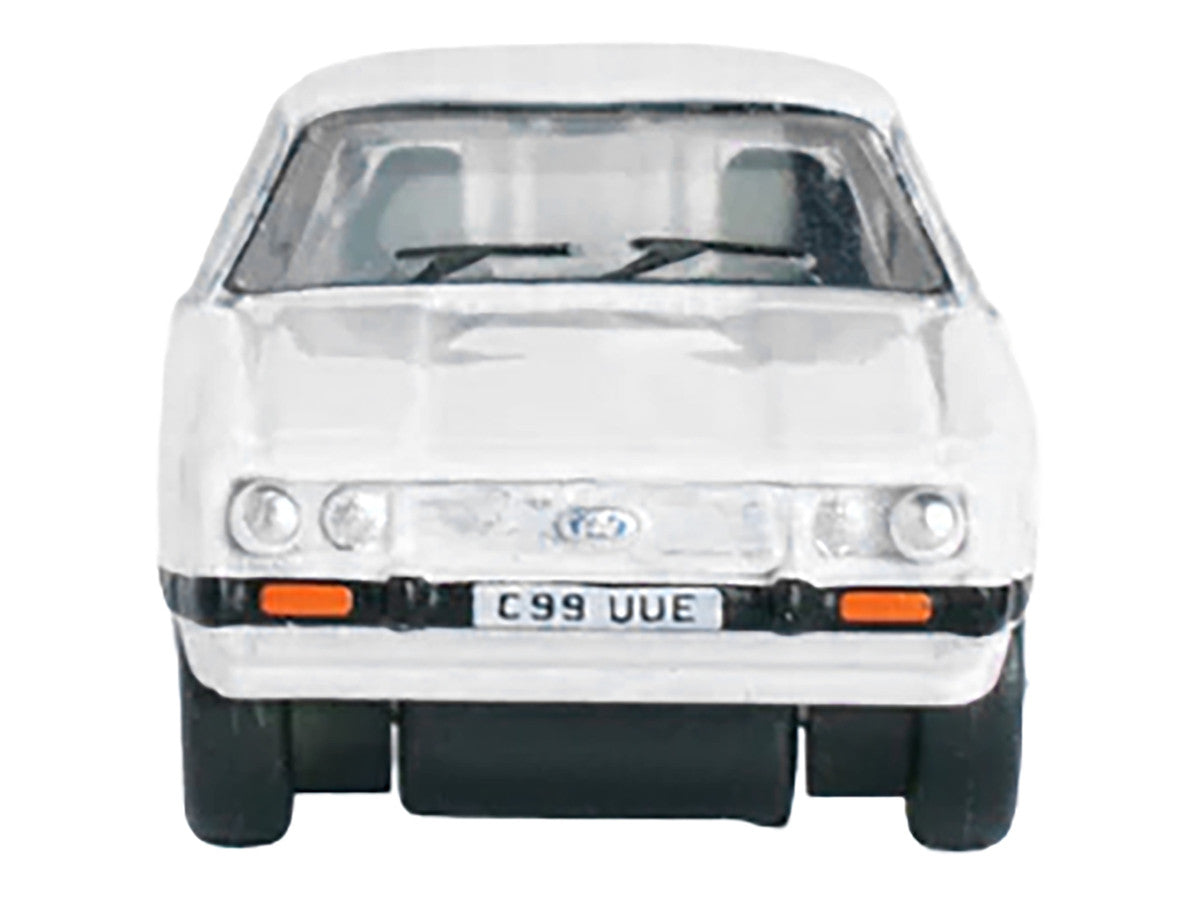Ford Capri Mk3 RHD (Right Hand Drive) Diamond White with Black Stripes 1/148 (N) Scale Diecast Model Car by Oxford Diecast by Oxford Diecast