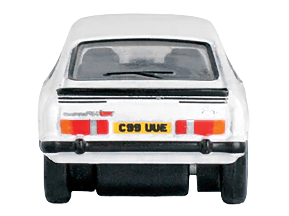 Ford Capri Mk3 RHD (Right Hand Drive) Diamond White with Black Stripes 1/148 (N) Scale Diecast Model Car by Oxford Diecast by Oxford Diecast