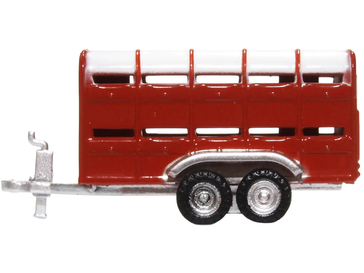 Livestock Trailer Red 1/148 (N) Scale Diecast Model Car by Oxford Diecast by Oxford Diecast