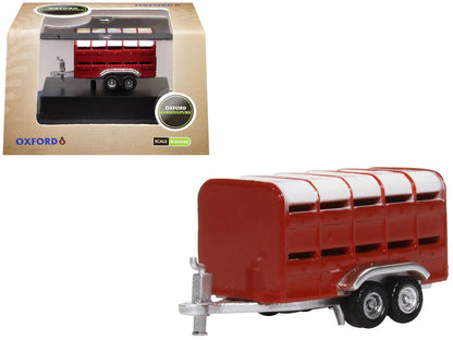 Livestock Trailer Red 1/148 (N) Scale Diecast Model Car by Oxford Diecast by Oxford Diecast