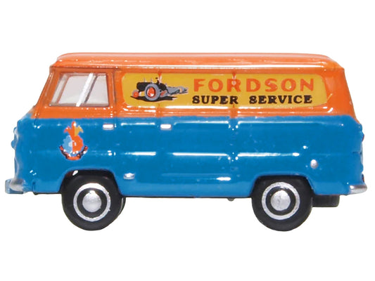 Ford 400E Van RHD (Right Hand Drive) "Fordson Super Service" Blue and Orange 1/148 (N) Scale Diecast Model Car by Oxford Diecast by Oxford Diecast