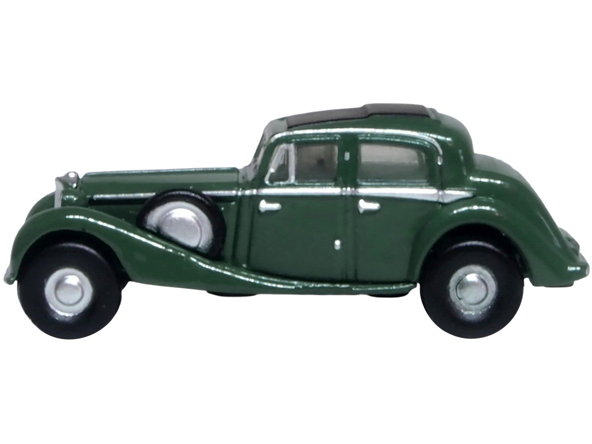 Jaguar SS RHD (Right Hand Drive) Suede Green with Black Top 1/148 (N) Scale Diecast Model Car by Oxford Diecast by Oxford Diecast