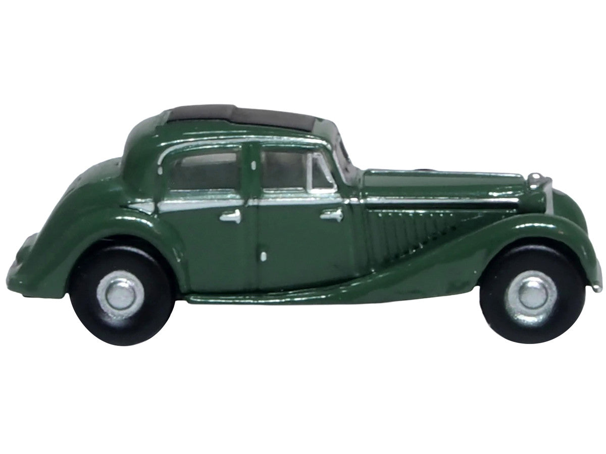 Jaguar SS RHD (Right Hand Drive) Suede Green with Black Top 1/148 (N) Scale Diecast Model Car by Oxford Diecast by Oxford Diecast