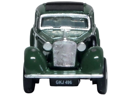 Jaguar SS RHD (Right Hand Drive) Suede Green with Black Top 1/148 (N) Scale Diecast Model Car by Oxford Diecast by Oxford Diecast