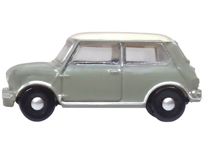 Mini Classic Tweed Gray with Cream Top 1/148 (N) Scale Diecast Model Car by Oxford Diecast by Oxford Diecast