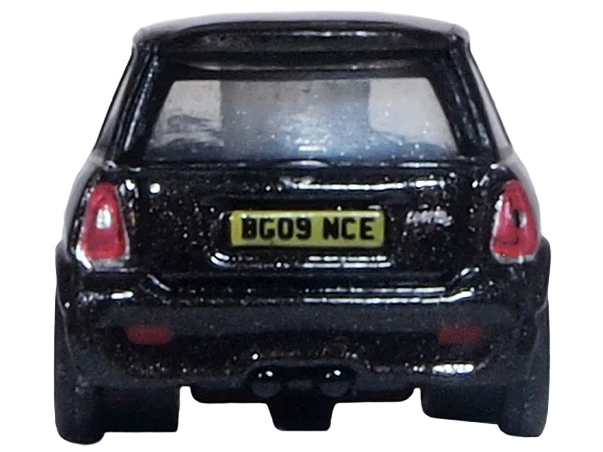 Mini Cooper S RHD (Right Hand Drive) Midnight Black with Silver Stripes 1/148 (N) Scale Diecast Model Car by Oxford Diecast by Oxford Diecast
