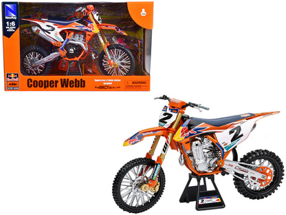 KTM 450 SX-F #2 Cooper Webb "Red Bull KTM Factory Racing" SuperCross 1/6 Diecast Model by New Ray by New Ray