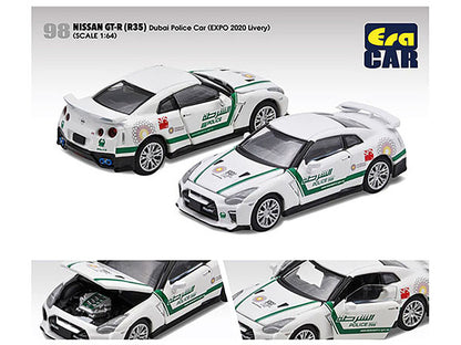 Nissan GT-R (R35) White Dubai Police "EXPO 2020" Livery Limited Edition to 720 pieces Worldwide 1/64 Diecast Model Car by Era Car by Era Car