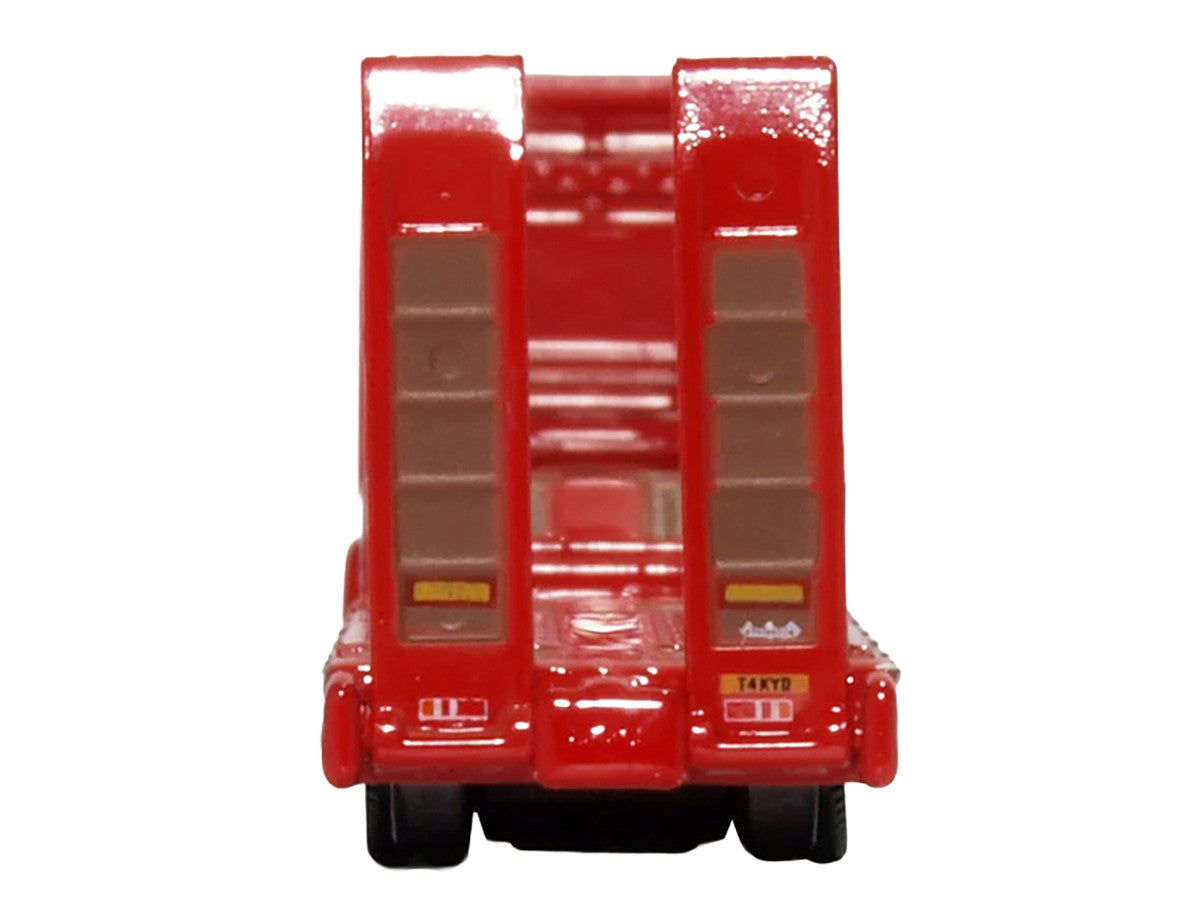 Scania T-Cab Truck RHD (Right Hand Drive) with Lowboy Trailer "Sandy Kydd" Red with Stripes 1/148 (N) Scale Diecast Model Car by Oxford Diecast by Oxford Diecast