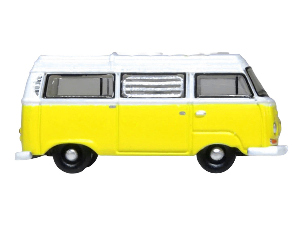 Volkswagen T2 Bay Window Camper Van Saturn Yellow and White 1/148 (N) Scale Diecast Model Car by Oxford Diecast by Oxford Diecast