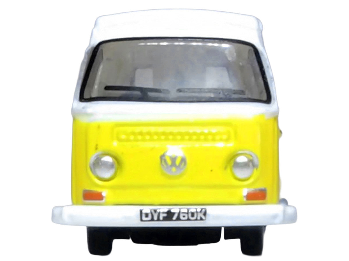 Volkswagen T2 Bay Window Camper Van Saturn Yellow and White 1/148 (N) Scale Diecast Model Car by Oxford Diecast by Oxford Diecast