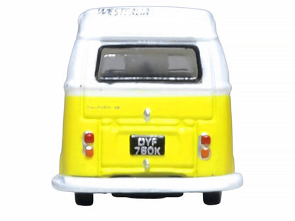 Volkswagen T2 Bay Window Camper Van Saturn Yellow and White 1/148 (N) Scale Diecast Model Car by Oxford Diecast by Oxford Diecast