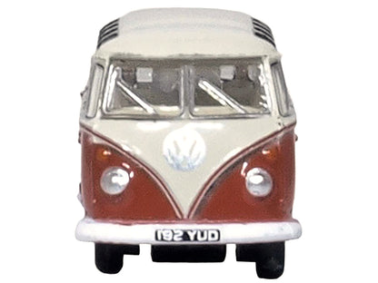 Volkswagen T1 Samba Bus Sealing Wax Red and Gray 1/148 (N) Scale Diecast Model Car by Oxford Diecast