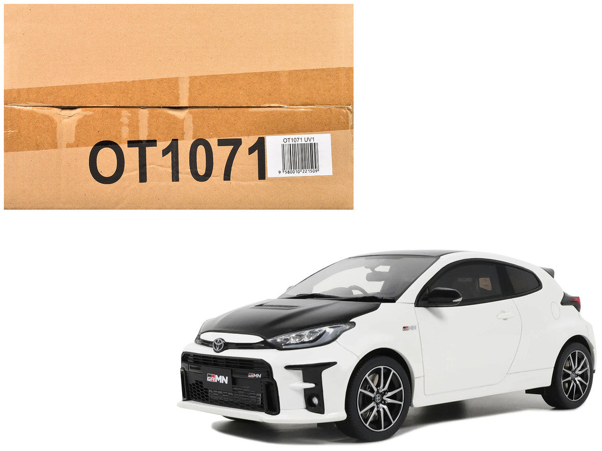 2022 Toyota GRMN Yaris RHD (Right Hand Drive) Platinum White Pearl with Black Hood and Top Limited Edition to 999 pieces Worldwide 1/18 Model Car by Otto Mobile by Otto Mobile