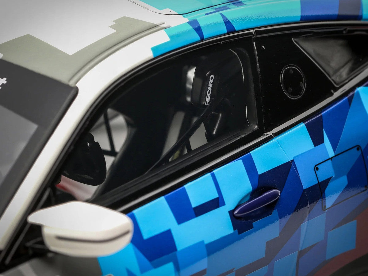 2024 BMW M4 GT4 #1 "M Motorsport Livery" Black and White with Red and Blue Graphics Limited Edition to 999 pieces Worldwide 1/18 Model Car by Otto Mobile by Otto Mobile