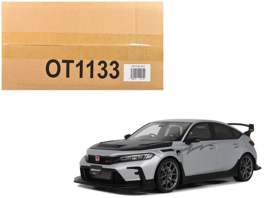 2024 Honda Civic Type R Mugen Group B RHD (Right Hand Drive) Matt Silver Metallic with Black Hood Limited Edition to 999 pieces Worldwide 1/18 Model Car by Otto Mobile by Otto Mobile