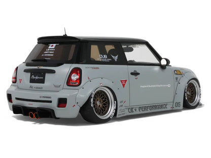 2015 Mini Cooper R56 LB-Works "LB Nation" Gray with Black Top Limited Edition to 999 pieces Worldwide 1/18 Model Car by Otto Mobile by Otto Mobile
