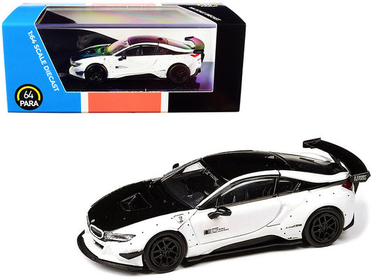 BMW i8 Liberty Walk White and Black 1/64 Diecast Model Car by Paragon by Paragon