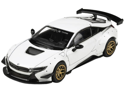 BMW i8 Liberty Walk White with Gold Wheels 1/64 Diecast Model Car by Paragon Models by Paragon