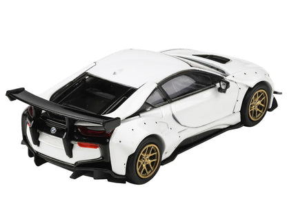 BMW i8 Liberty Walk White with Gold Wheels 1/64 Diecast Model Car by Paragon Models by Paragon