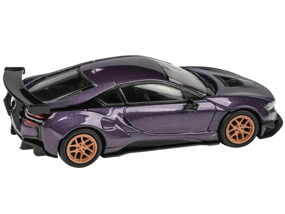 BMW i8 Liberty Walk Twilight Purple Metallic with Gold Wheels 1/64 Diecast Model Car by Paragon Models by Paragon