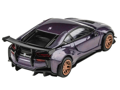 BMW i8 Liberty Walk Twilight Purple Metallic with Gold Wheels 1/64 Diecast Model Car by Paragon Models by Paragon
