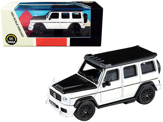 Mercedes AMG G63 Liberty Walk Wagon White with Black Hood and Top 1/64 Diecast Model Car by Paragon by Paragon