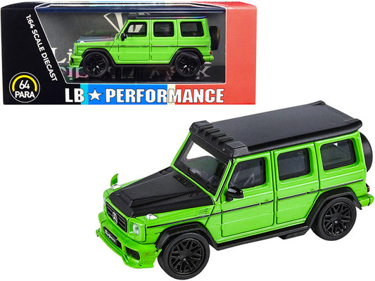 Mercedes-AMG G 63 LBWK Alien Green and Matt Black "LB Performance" 1/64 Diecast Model Car by Paragon by Paragon