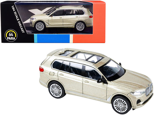 BMW X7 with Sunroof Sunstone Gold Metallic 1/64 Diecast Model Car by Paragon by Paragon