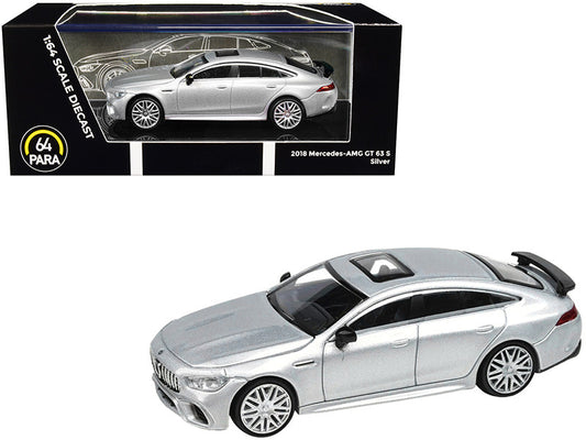 2018 Mercedes-AMG GT 63 S with Sunroof Silver Metallic 1/64 Diecast Model Car by Paragon Models by Paragon