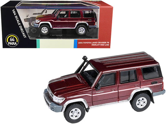 2014 Toyota Land Cruiser 76 Merlot Red Metallic 1/64 Diecast Model Car by Paragon Models by Paragon