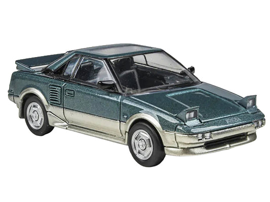 1985 Toyota MR2 MK1 Green Metallic and Gold with Sunroof 1/64 Diecast Model Car by Paragon Models by Paragon