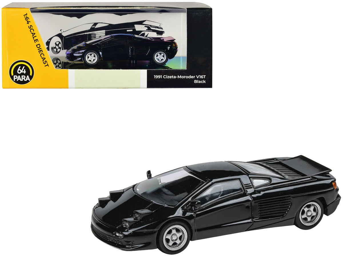 1991 Cizeta V16T Black 1/64 Diecast Model Car by Paragon Models by Paragon
