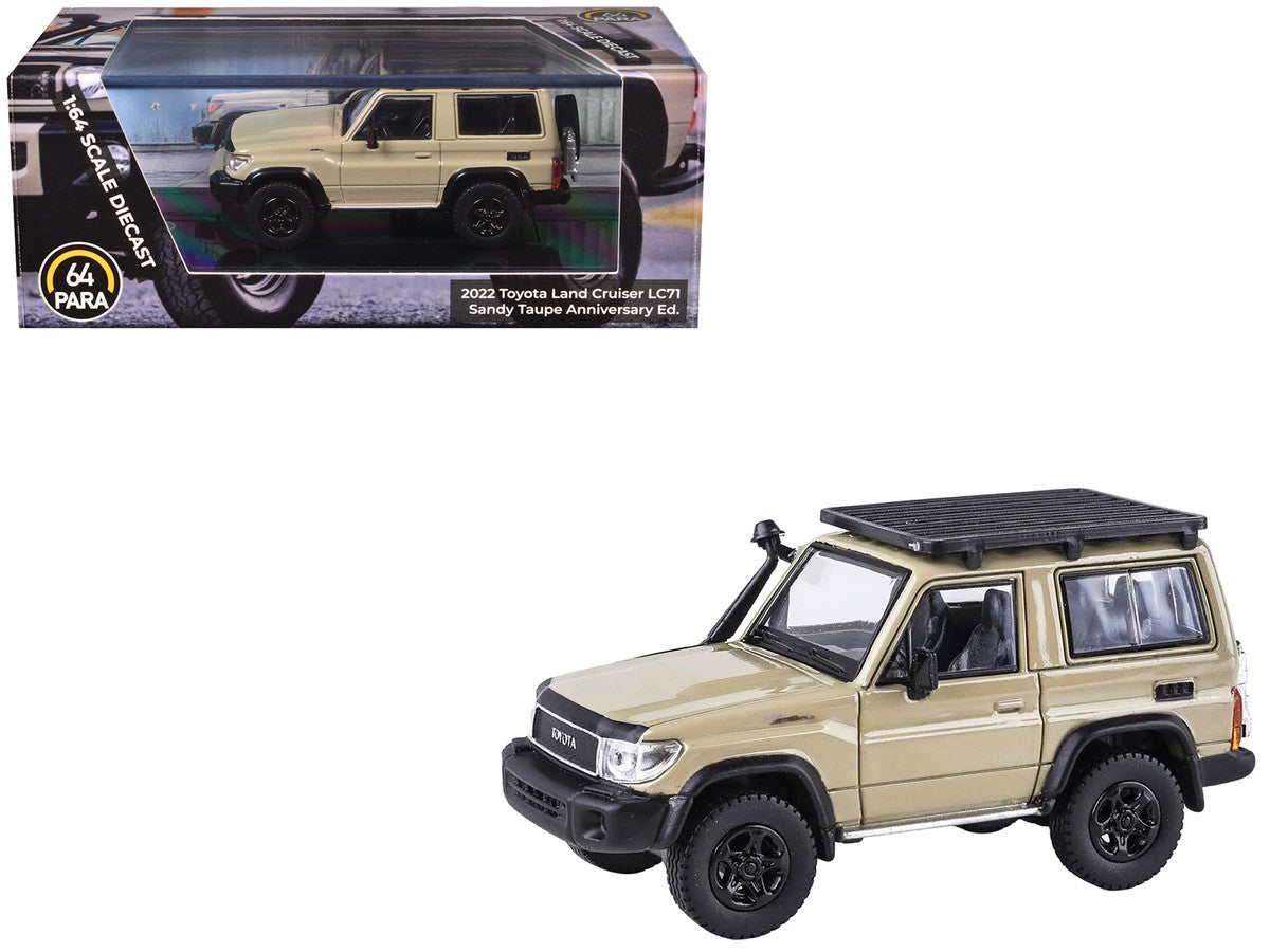 2023 Toyota Land Cruiser 71 Sandy Taupe "70th Anniversary" with Roofrack 1/64 Diecast Model Car by Paragon by Paragon
