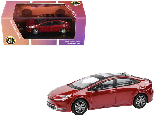 2023 Toyota Prius Supersonic Red Metallic with Black Top and Sun Roof and Sun Roof 1/64 Diecast Model Car by Paragon Models by Paragon
