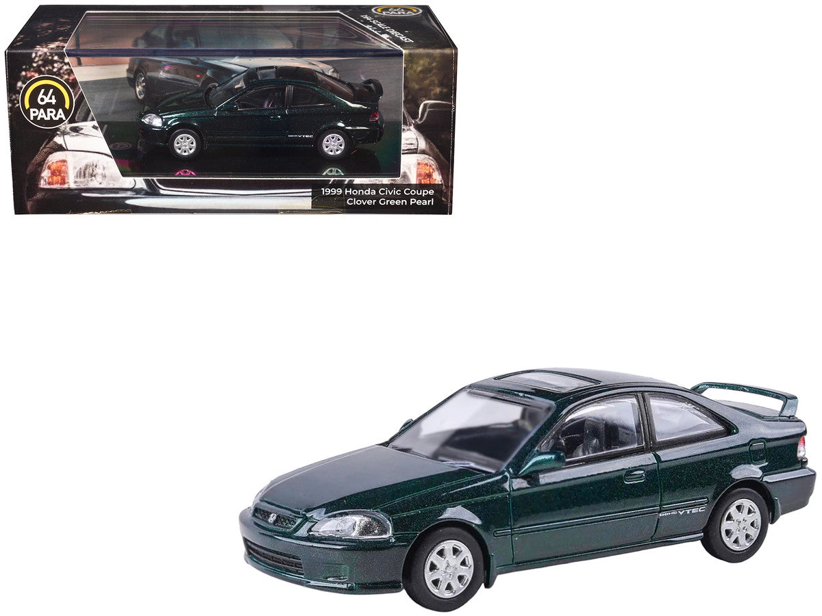 1999 Honda Civic Si EM1 Clover Green Pearl Metallic with Sunroof 1/64 Diecast Model Car by Paragon by Paragon