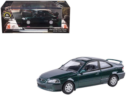 1999 Honda Civic Si EM1 Clover Green Pearl Metallic with Sunroof 1/64 Diecast Model Car by Paragon by Paragon