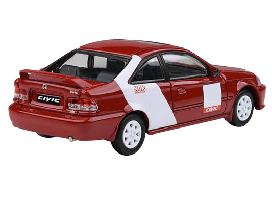 1999 Honda Civic Si EM1 "Kanjo Livery" Red with White Stripes 1/64 Diecast Model Car by Paragon Models by Paragon