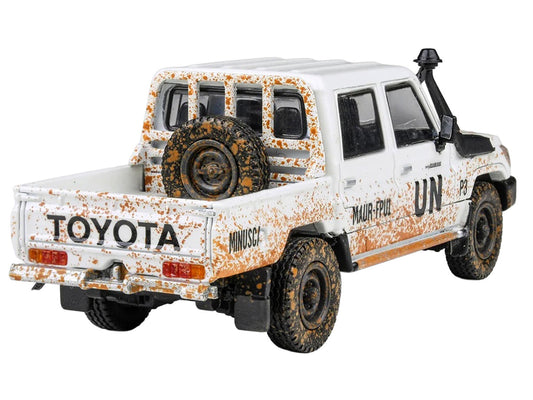 2014 Toyota Land Cruiser LC 79 Pickup Truck "UN MINUSCA" White (Dirty Version) 1/64 Diecast Model Car by Paragon Models by Paragon