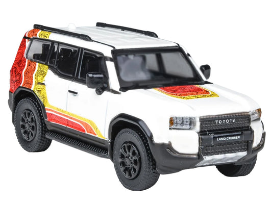 2024 Toyota Land Cruiser 250 Prado White with "TRD" Stripes 1/64 Diecast Model Car by Paragon Models by Paragon