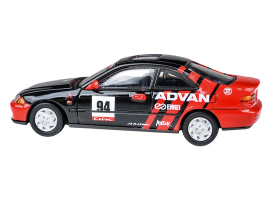 1995 Honda Civic Coupe EJ1 #94 "Autocross - ADVAN" Black and Red 1/64 Diecast Model Car by Paragon Models by Paragon