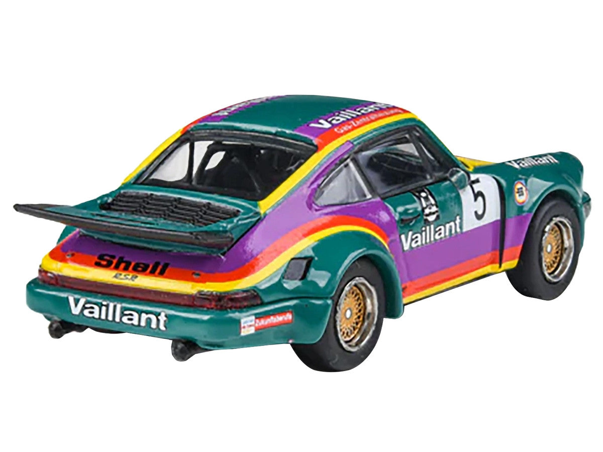 1975 Porsche 911 Carrera RSR 3.0 #5 "Kremer Racing - Vaillant" Green with Stripes 1/64 Diecast Model Car by Paragon Models by Paragon