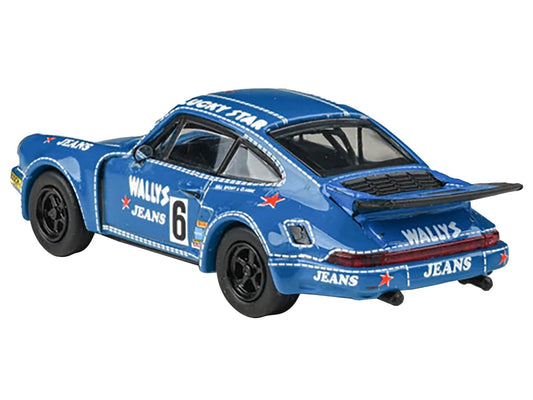 1975 Porsche 911 Carrera RSR 3.0 #6 "Kremer Racing - Wallys Jeans" Blue 1/64 Diecast Model Car by Paragon Models by Paragon