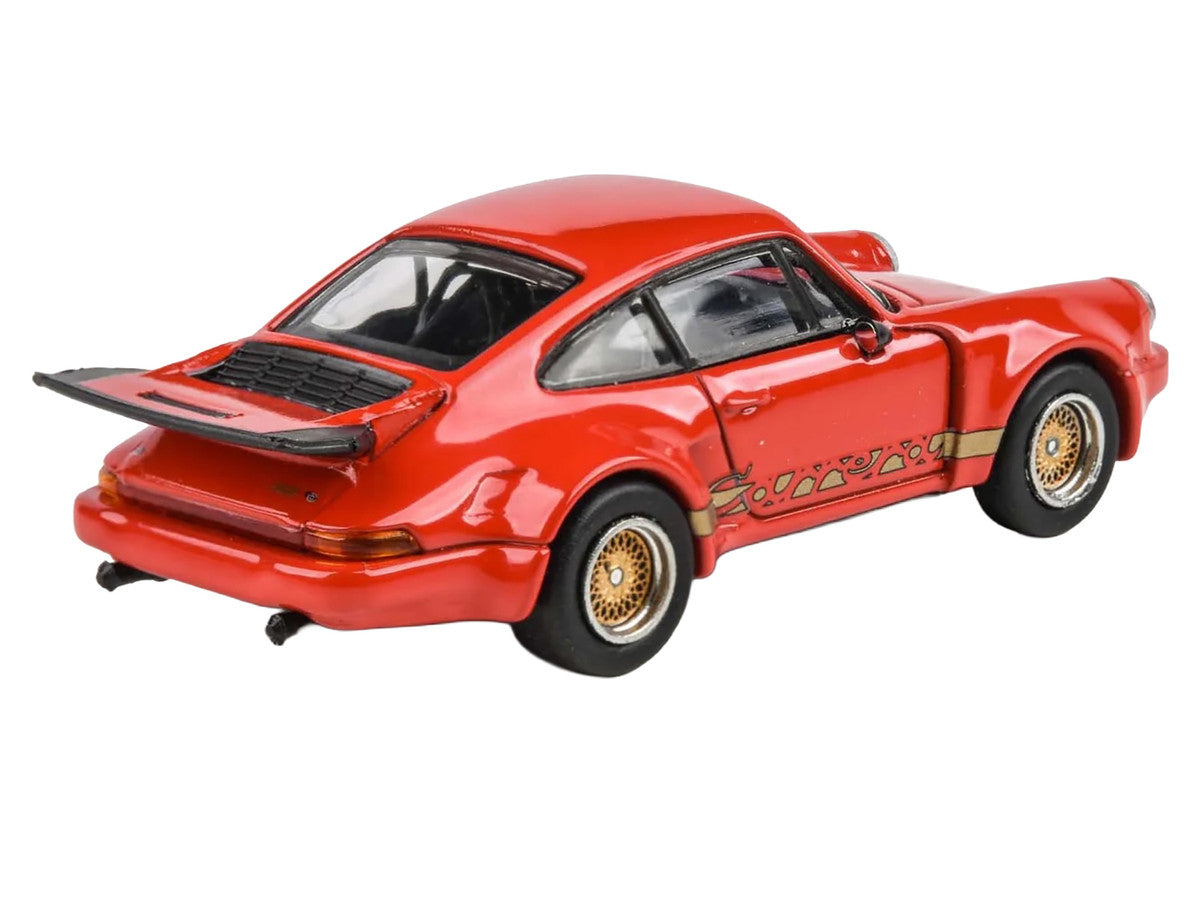Porsche 911 Carrera RSR 3.0 Guards Red with Gold Stripes and Wheels 1/64 Diecast Model Car by Paragon Models by Paragon