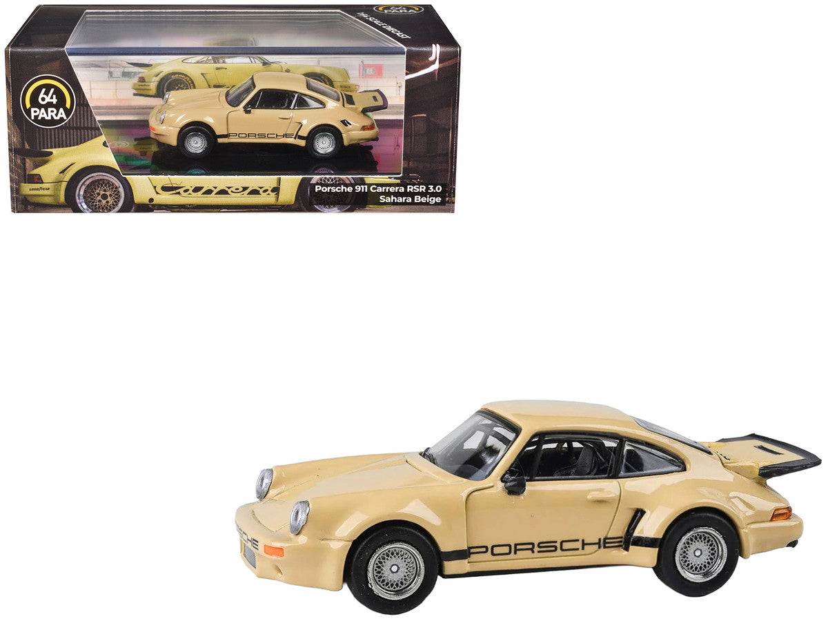 Porsche 911 Carrera RSR 3.0 Sahara Beige with Black Stripes 1/64 Diecast Model Car by Paragon by Paragon