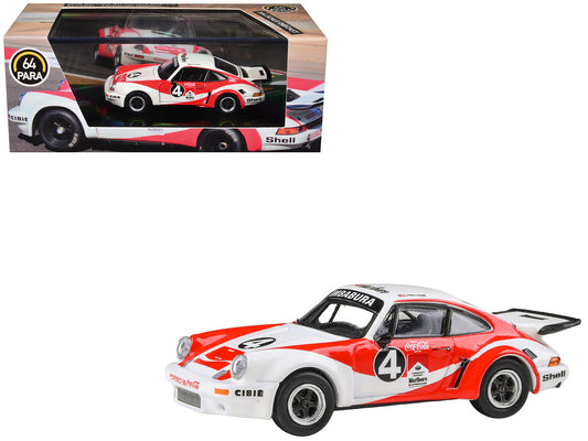 1976 Porsche 911 Carrera RSR 3.0 Ecuador #4 "Fernando Madera" White and Red with Graphics 1/64 Diecast Model Car by Paragon Models by Paragon