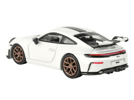 2025 Porsche 911 GT3 (992.2) Grand Prix White with Carbon Stripe 1/64 Diecast Model Car by Paragon by Paragon