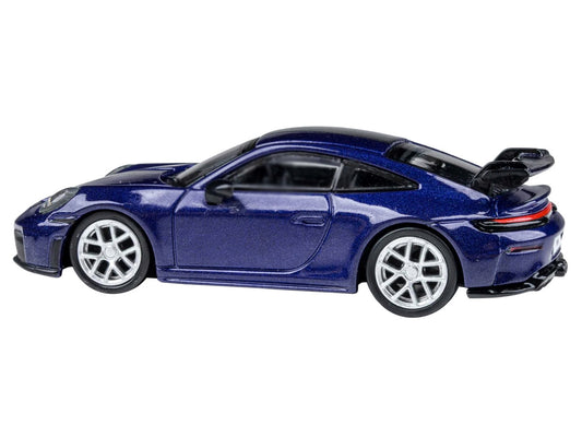 2025 Porsche 911 GT3 (992.2) Gentian Blue Metallic with Carbon Stripe 1/64 Diecast Model Car by Paragon Models by Paragon