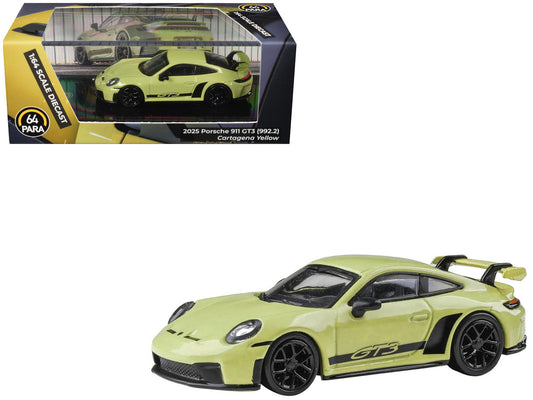 2025 Porsche 911 GT3 (992.2) Cartagena Yellow with Black Stripes 1/64 Diecast Model Car by Paragon Models by Paragon