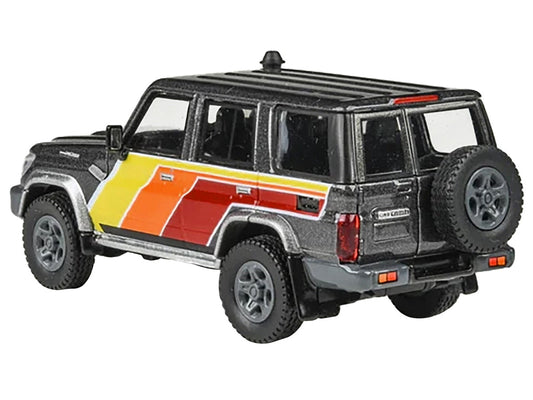 2014 Toyota Land Cruiser LC76 "TRD Livery" Gray Metallic with Stripes 1/64 Diecast Model Car by Paragon Models by Paragon